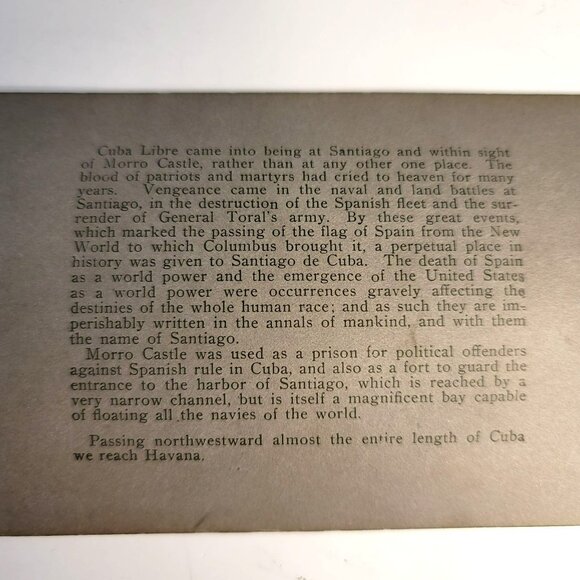 Stereoscope Photo Card El Morrow from Shore of Havana, Cuba Keystone View LI12 - Picture 5 of 5